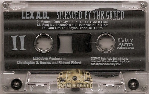 Lex A.D. - Silenced By The Greed: Cassette Tape | Rap Music Guide